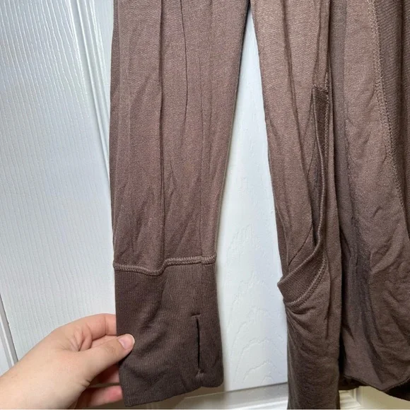 Athleta Brown Knit Open Front Cardigan Women’s XL minimal basic fall cozy career - Picture 2 of 6